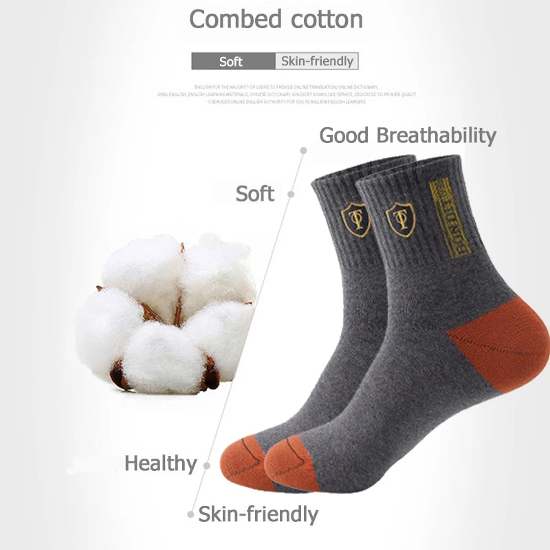 5 Pairs Spring And Fall Mens Sports Socks Summer Leisure Sweat Absorbent Comfortable Thin Breathable Basketball Meias EU 38-43