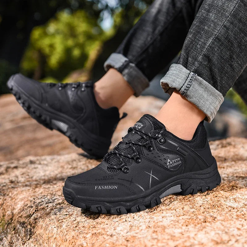 Men's Waterproof Leather Hiking Sneakers: Durable, Comfortable, and Ready for Adventure