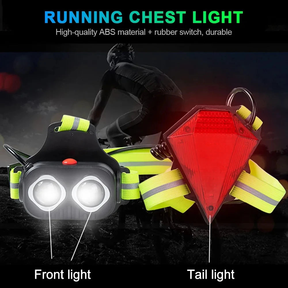 LED Night Running Light - USB Rechargeable Chest Lamp for Outdoor Sports and Safety 🌟