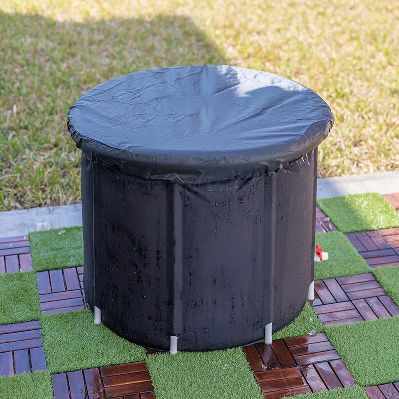 Portable PVC Ice Bath Tub - Insulated Inflatable Recovery Pod with Lid