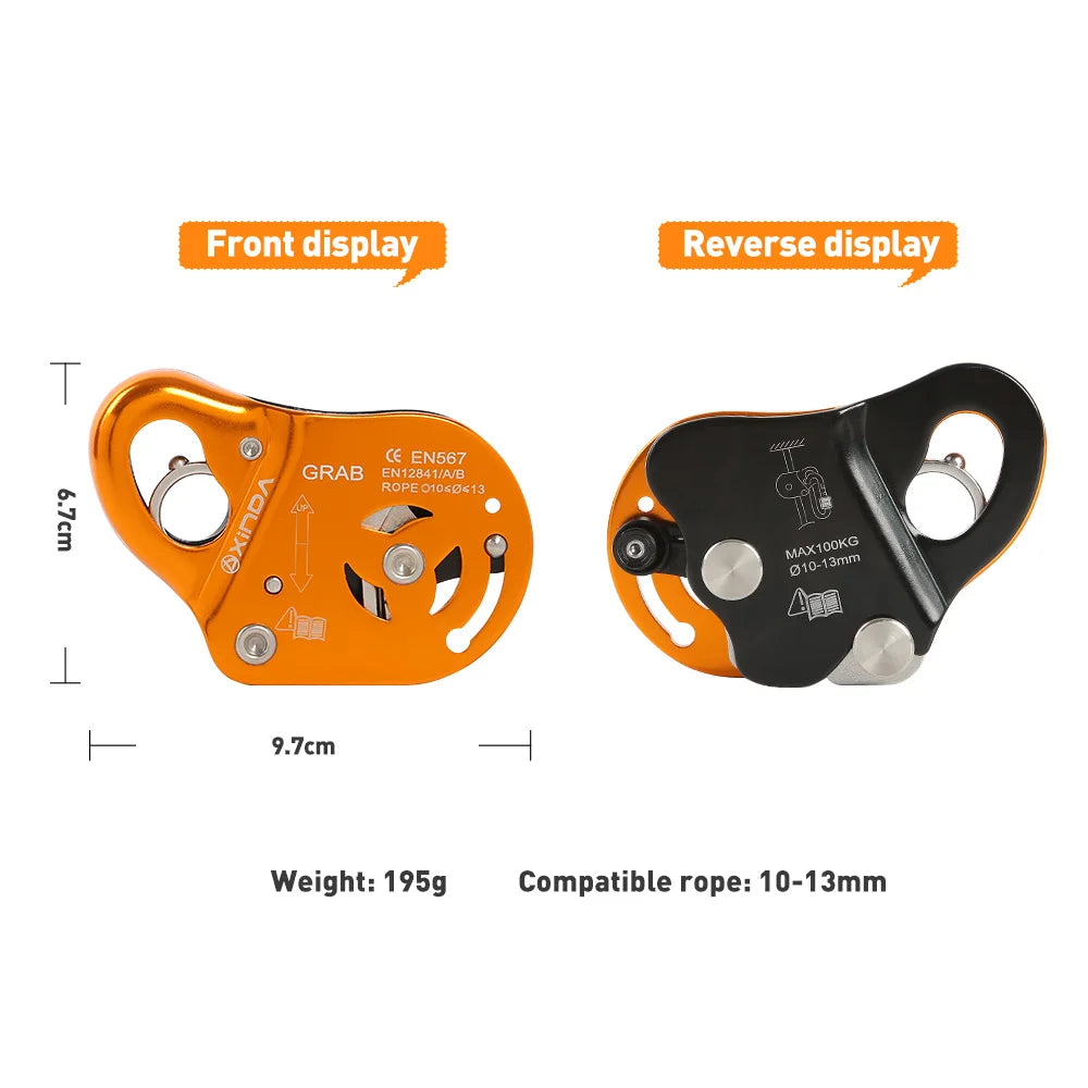 🧗‍♂️ Rock Climbing Ascending & Descending Safety Equipment | Removable Rope Gripper with Automatic Lock | Anti-Fall Protective Gear