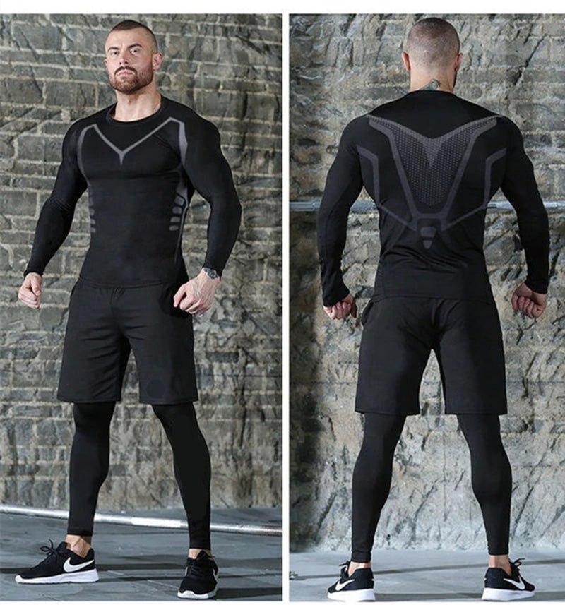 Men's Running Training Sportswear Cycling Slow Running Quick Drying Fitness Clothes Sanda Fitness Exercise Tight Fitting Clothes