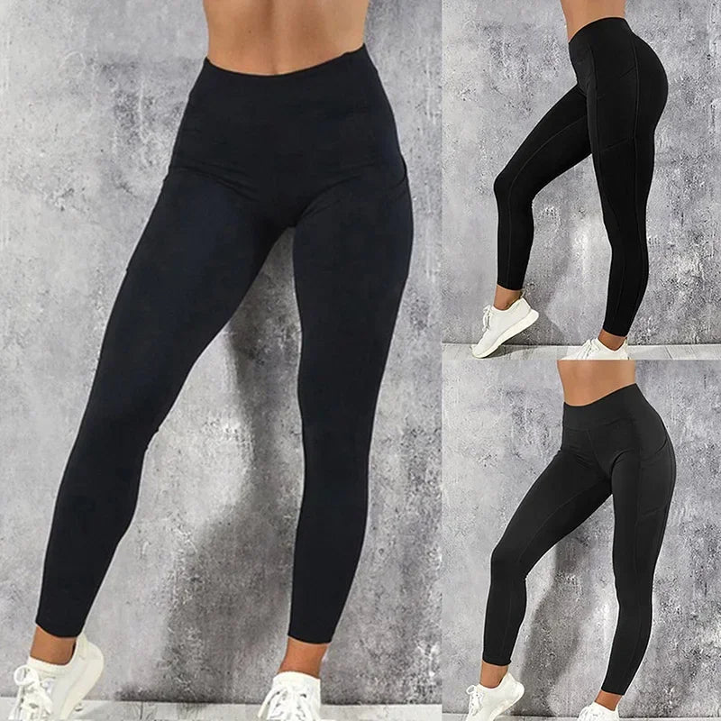 Plus Size Pocketed Yoga Pants | Women's Stretchy Fitness Leggings