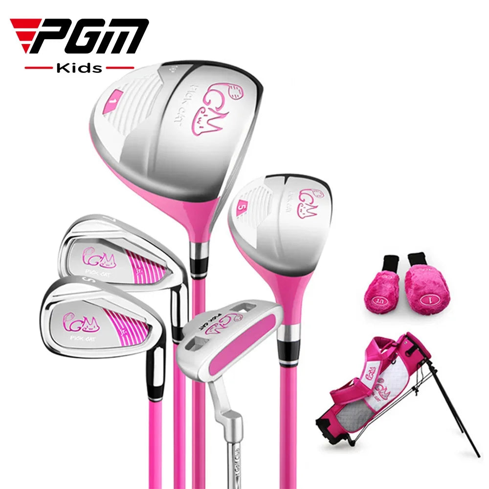 PGM Kids Golf Club Set (3-12 Years) | Complete Beginner's Kit with Wood, Iron, Putter & Bag