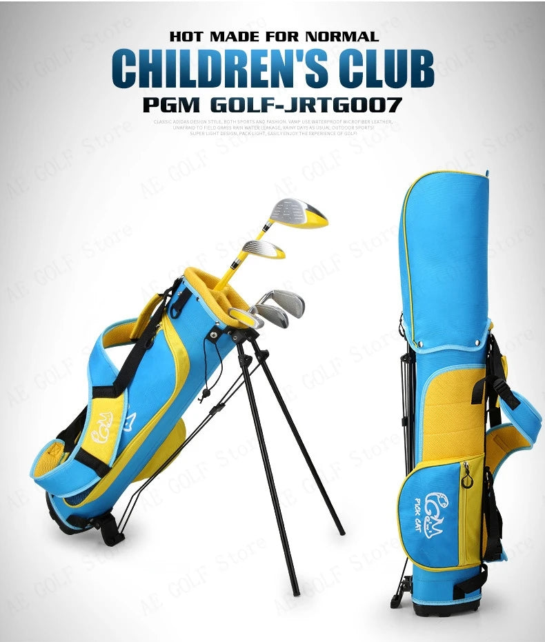 PGM Kids Golf Club Set (3-12 Years) | Complete Beginner's Kit with Wood, Iron, Putter & Bag