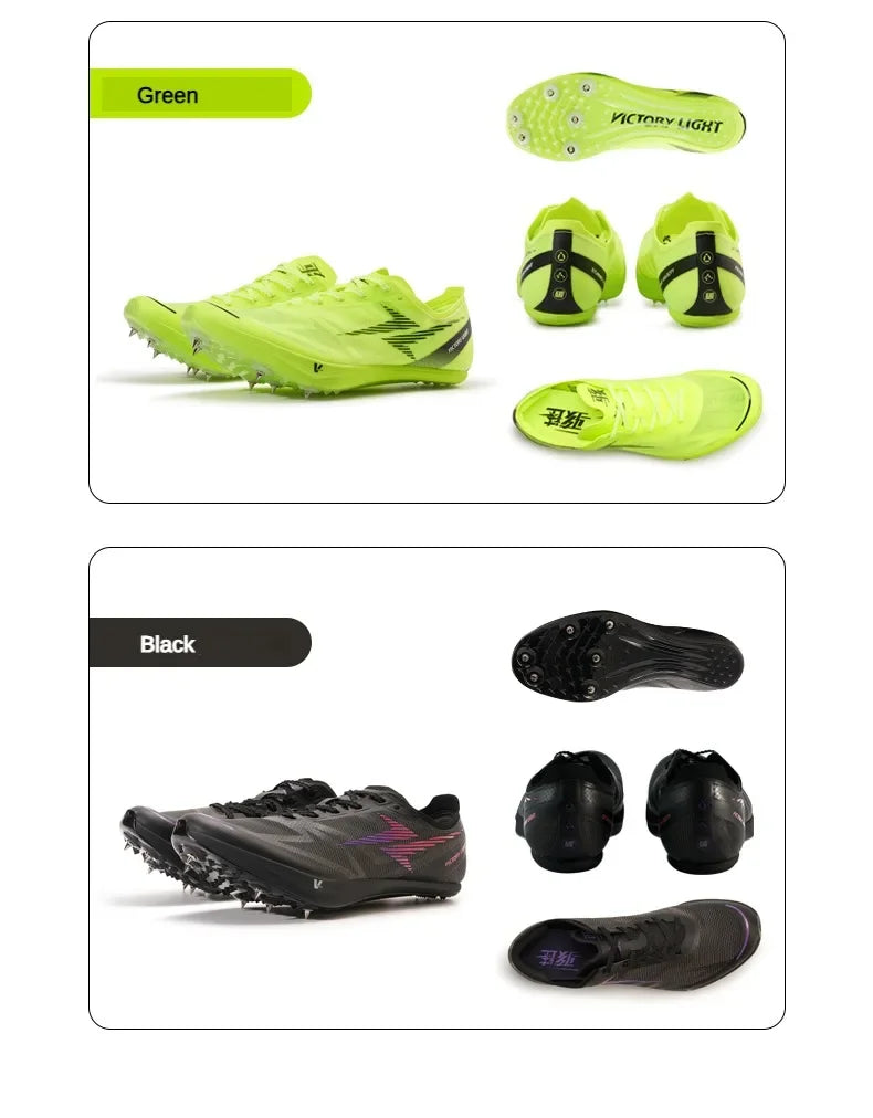 Victory Light Platform Carbon Plate Sprint Spikes | 6-Spike Track & Field Shoes for Mid & Long Distance, Long Jump