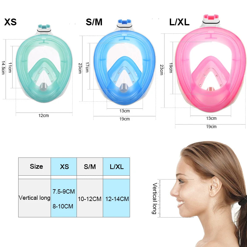 Full Face Anti-Fog Diving Mask for Adults and Kids