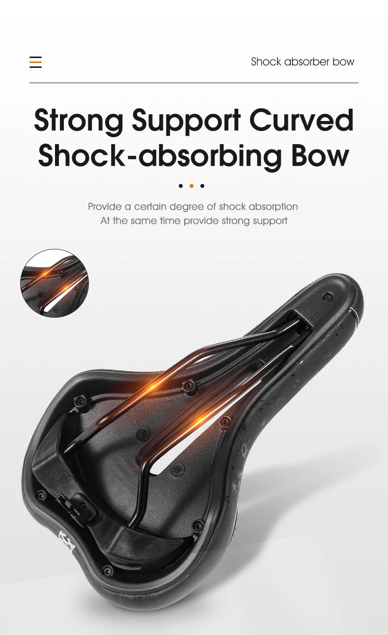 🚴‍♂️ WEST BIKING Gel Silicone Bicycle Saddle – Ultimate Comfort & Shock Absorption | Breathable, Hollow MTB & Road Bike Seat 🌟