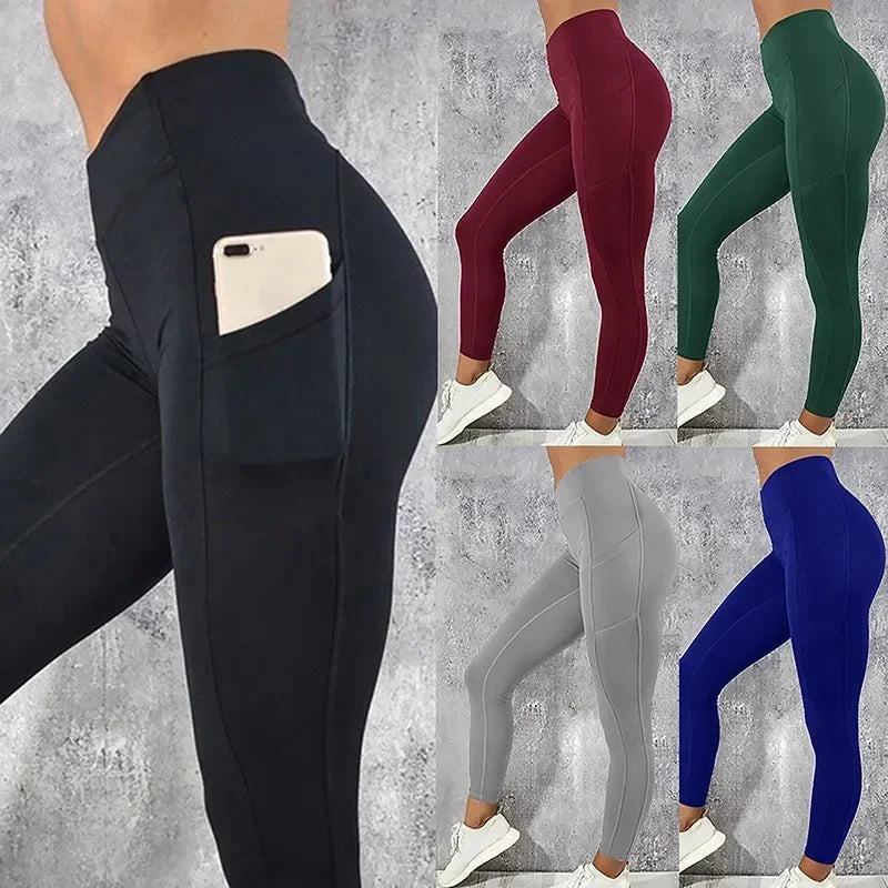 Plus Size Pocketed Yoga Pants | Women's Stretchy Fitness Leggings