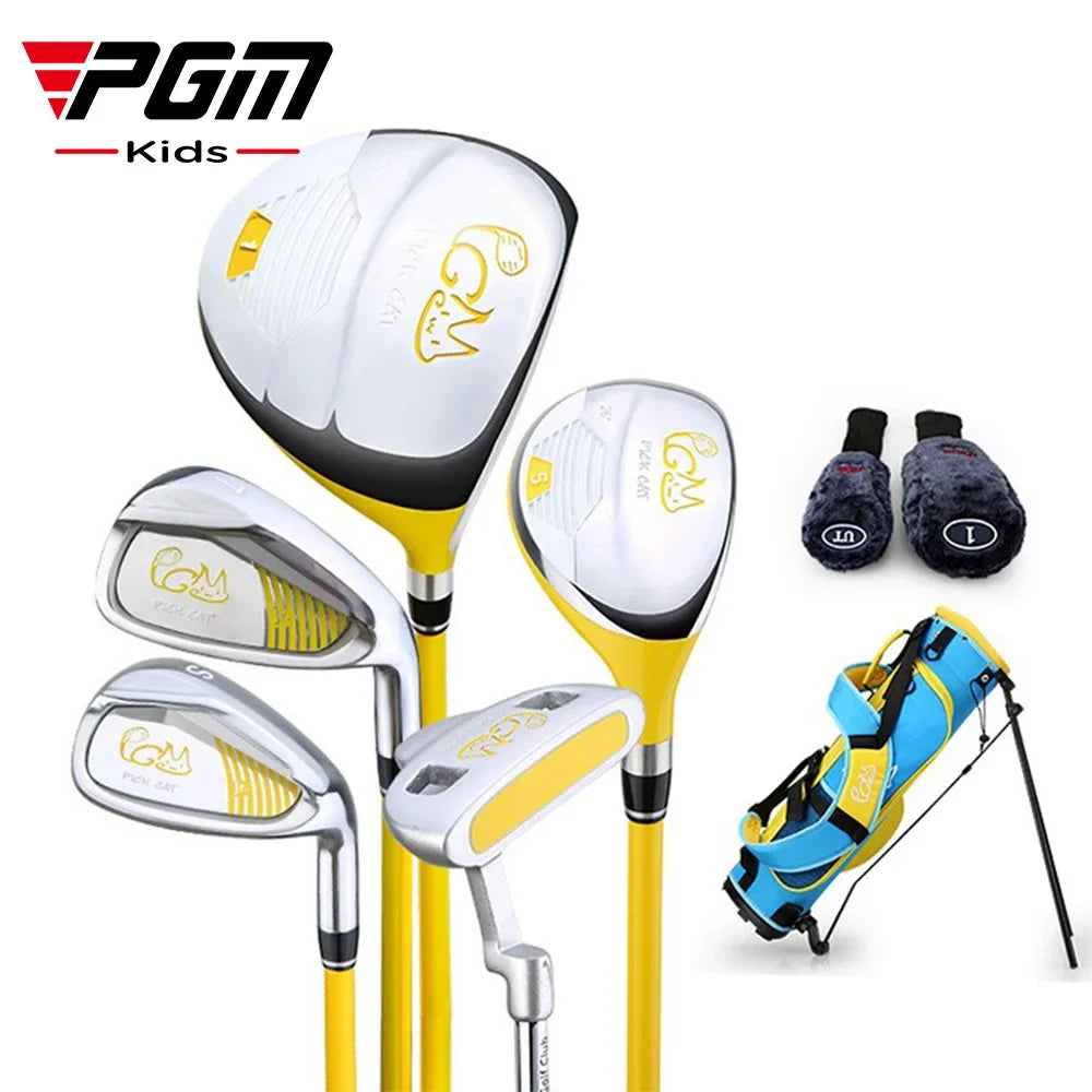 PGM Kids Golf Club Set (3-12 Years) | Complete Beginner's Kit with Wood, Iron, Putter & Bag