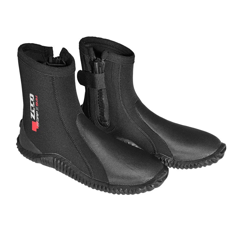5mm Neoprene Dive Boots with Side Zipper for Adults
