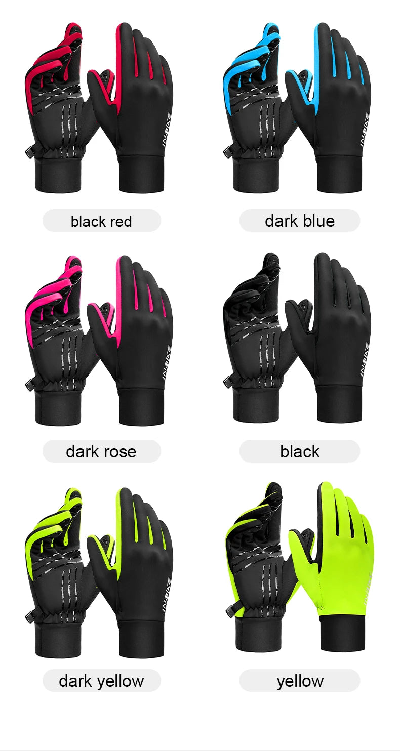 🧤 INBIKE Winter Cycling Gloves | Warm Fleece Waterproof Gloves for Men & Women | Touchscreen Biking Gear