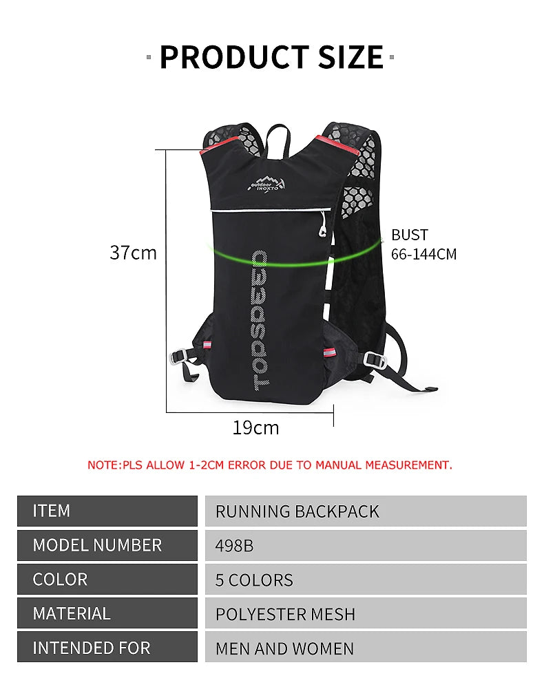 Ultra-Light 5L Trail Running Backpack | Hydration Vest for Marathon & Cycling | Includes 1.5L & 2L Water Bags 🚴‍♀️💧