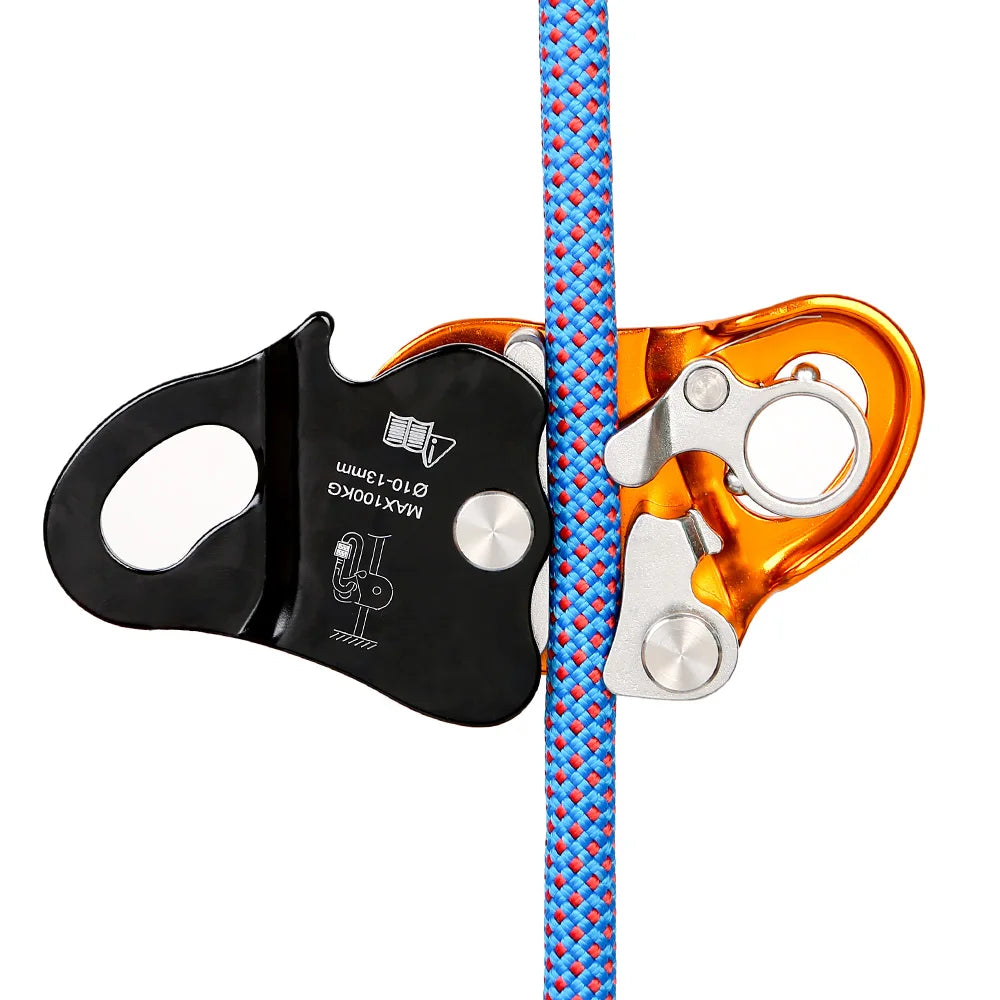 🧗‍♂️ Rock Climbing Ascending & Descending Safety Equipment | Removable Rope Gripper with Automatic Lock | Anti-Fall Protective Gear