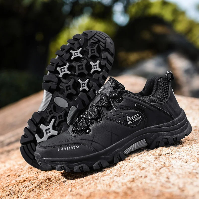 Men's Waterproof Leather Hiking Sneakers: Durable, Comfortable, and Ready for Adventure