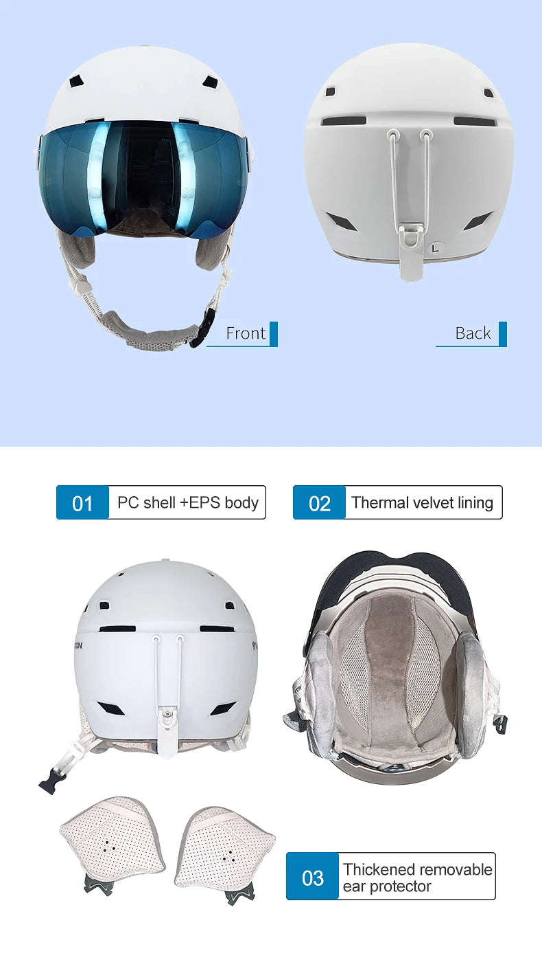 ⛷️ MOON Body Molding Ski Helmet | Professional Protective Cap for Outdoor Skiing | Sports Equipment