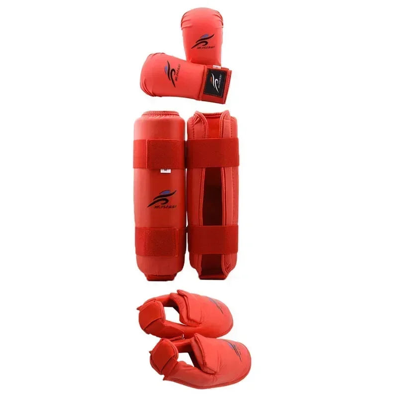 Taekwondo Karate Boxing Leg Hand Foot Protector Set Sparring Gear Shin Guard Bands Gloves Sports  Kids Adults Equipment