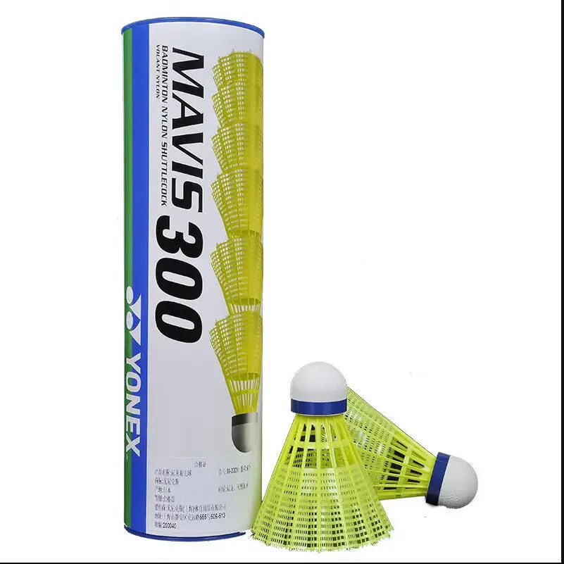 Yonex Mavis 350 Yellow Badminton Shuttlecocks - Durable Nylon, Medium Speed, 6-Pack