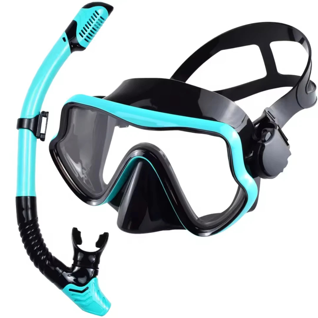 Adult Scuba Diving Mask Snorkel Set with Glass Lens