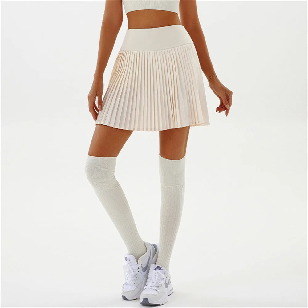Women's Pleated Tennis Skort with Pockets and Shorts