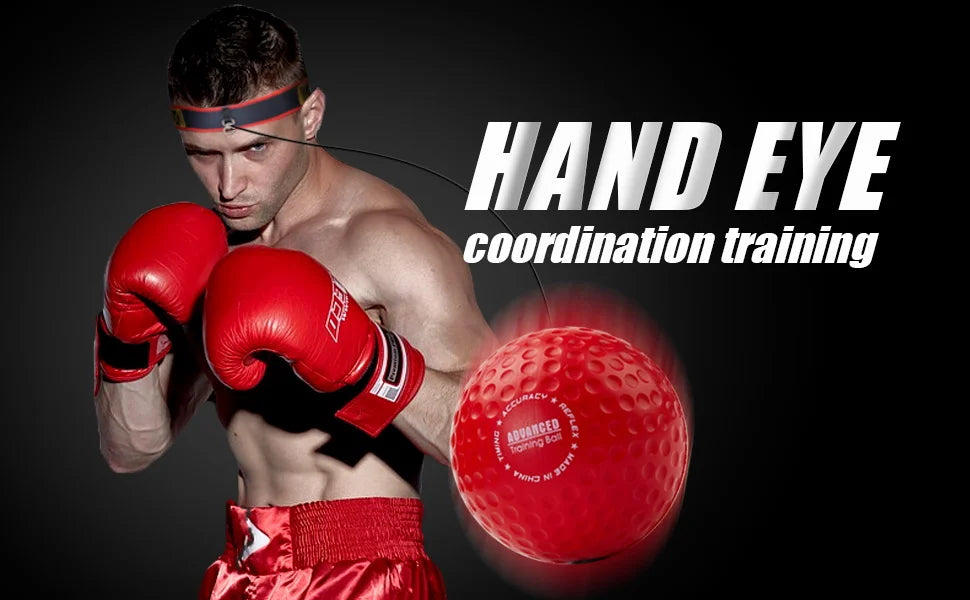 Boxing Reflex Ball Headband Punch Fighting Reaction Improve Reaction Speed Hand Eye Coordination Training Boxing Ball MMA Gear