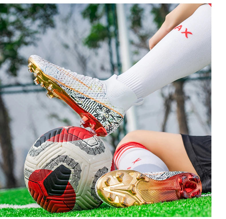 ⚽ Gold Sole Soccer Shoes for Men & Kids | Professional Cleats for Football Field