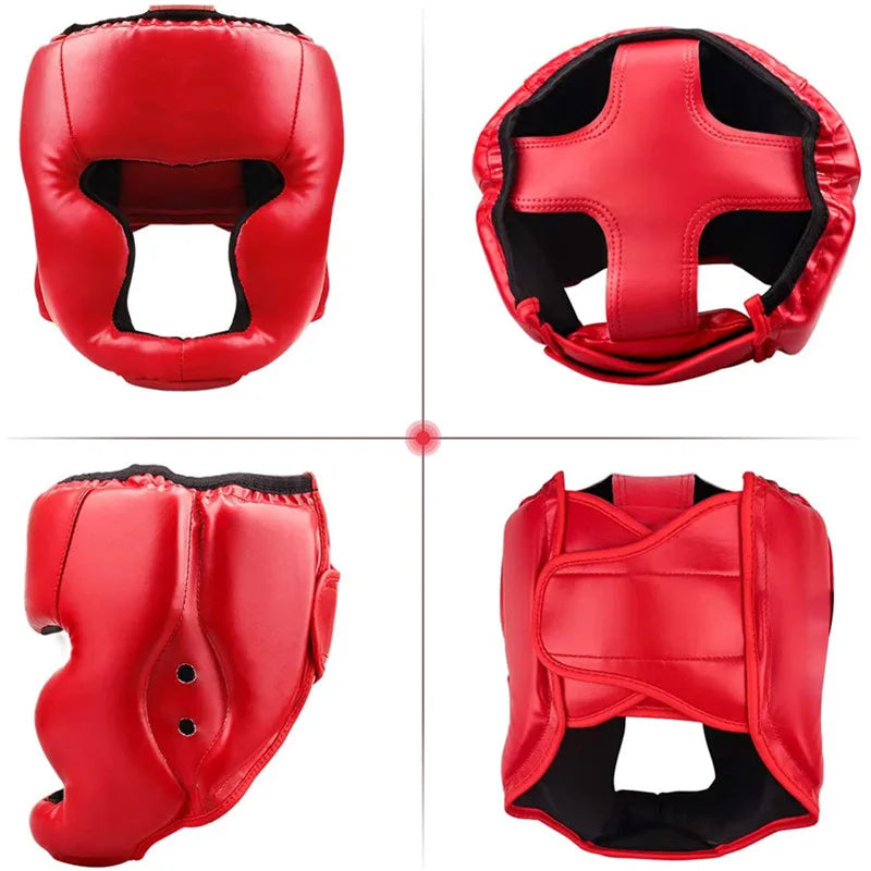 🥊 Boxing Headgear for Children & Adults | PU Karate & Muay Thai Safety Helmet | MMA & Sanda Training Gear