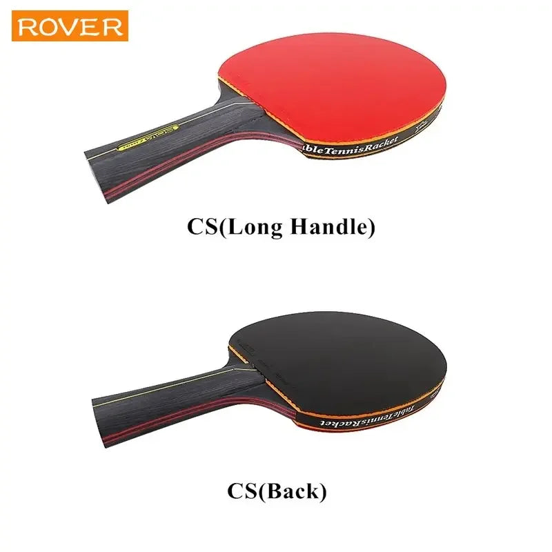 Professional 5/6 Star Table Tennis Racket Set - 2PCS with Pimples-In Rubber & High-Quality Blade