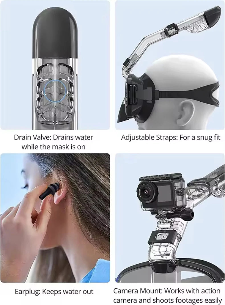 Anti-Fog Half Face Snorkeling Mask for Kids and Adults