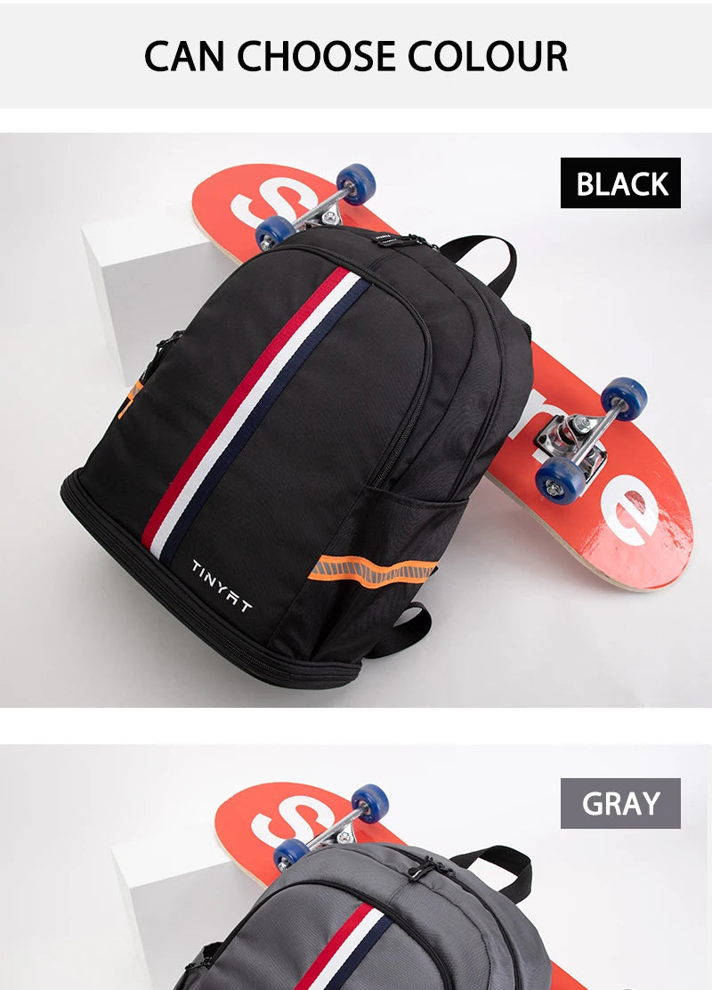 TINYAT Sports Backpack Women's Waterproof Bag Purse Back to School Men's Foldable Travel Backpack with Shoe Storage for Gym