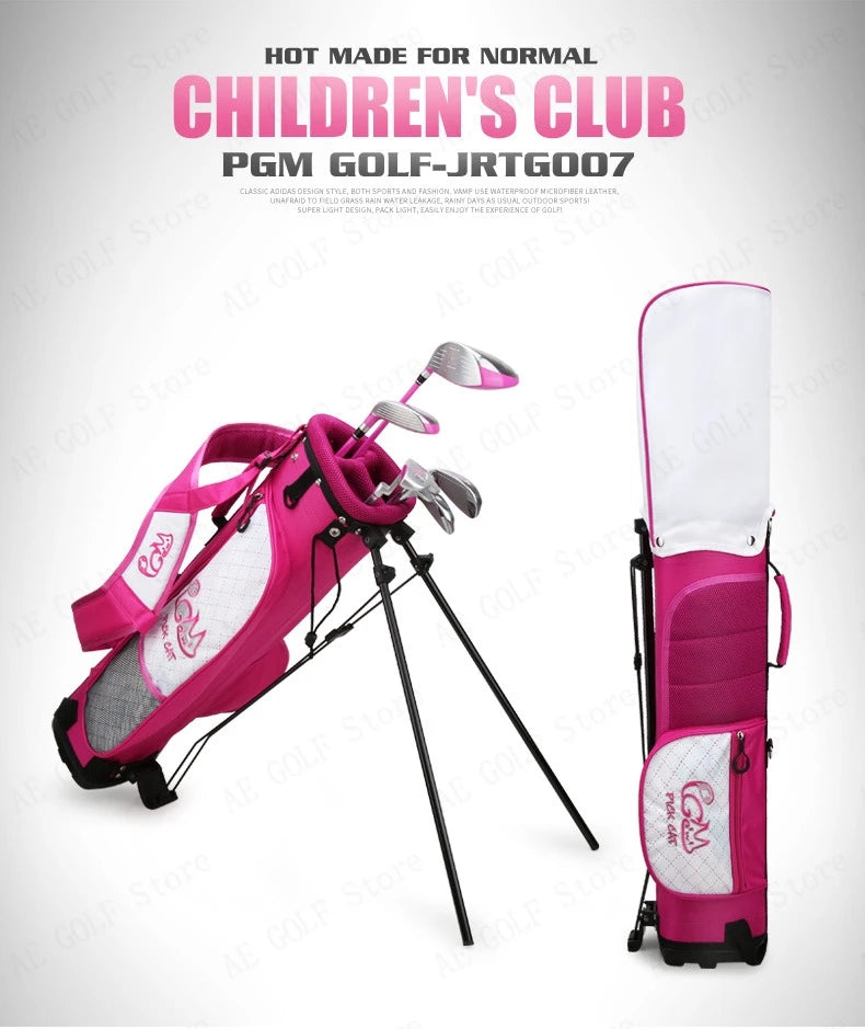 PGM Kids Golf Club Set (3-12 Years) | Complete Beginner's Kit with Wood, Iron, Putter & Bag