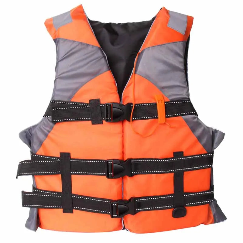 Oulylan Life Jacket Adjustable Buoyancy Survival Adult Swimming Suit Polyester Life Vest Diving Vest With Whistle Outdoor