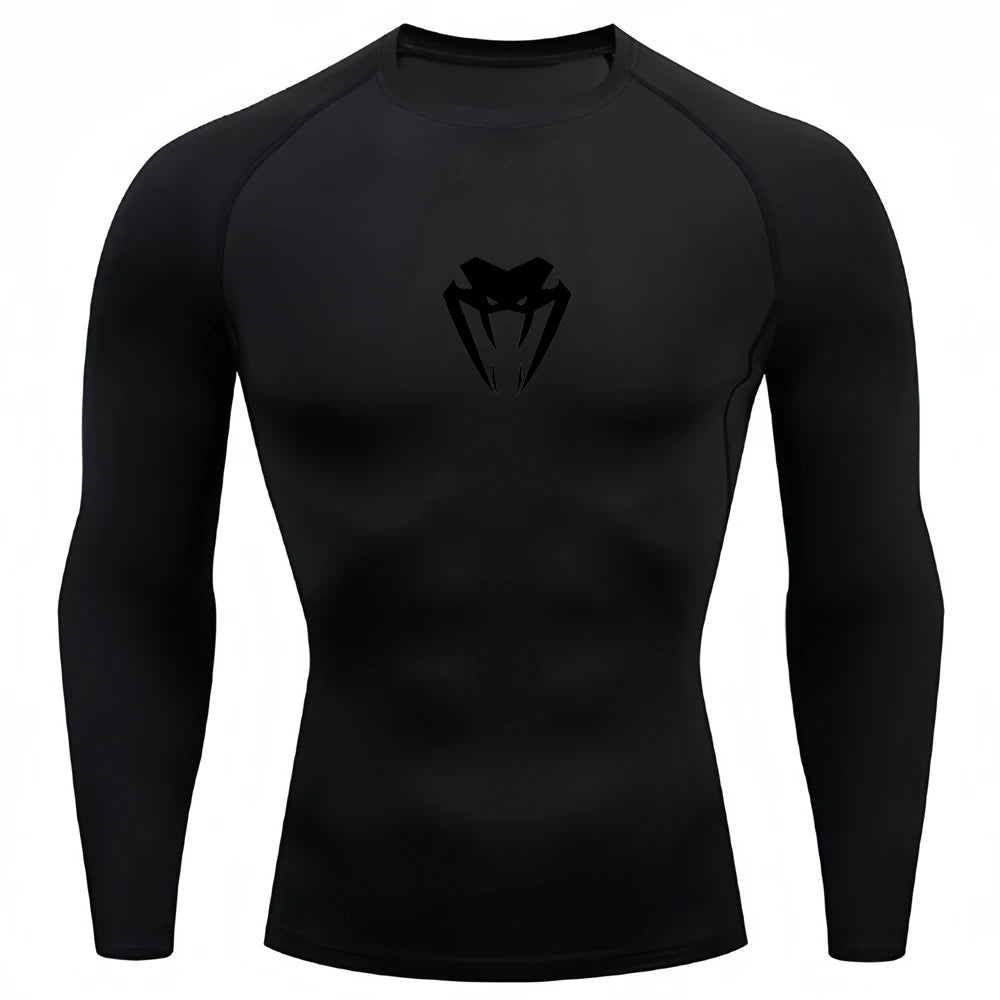 MMA Compression T Shirt Men Training Sportswear Running T-shirt Elastic Quick Dry Sport Tops Tee Athletic Gym Workout Shirts Men