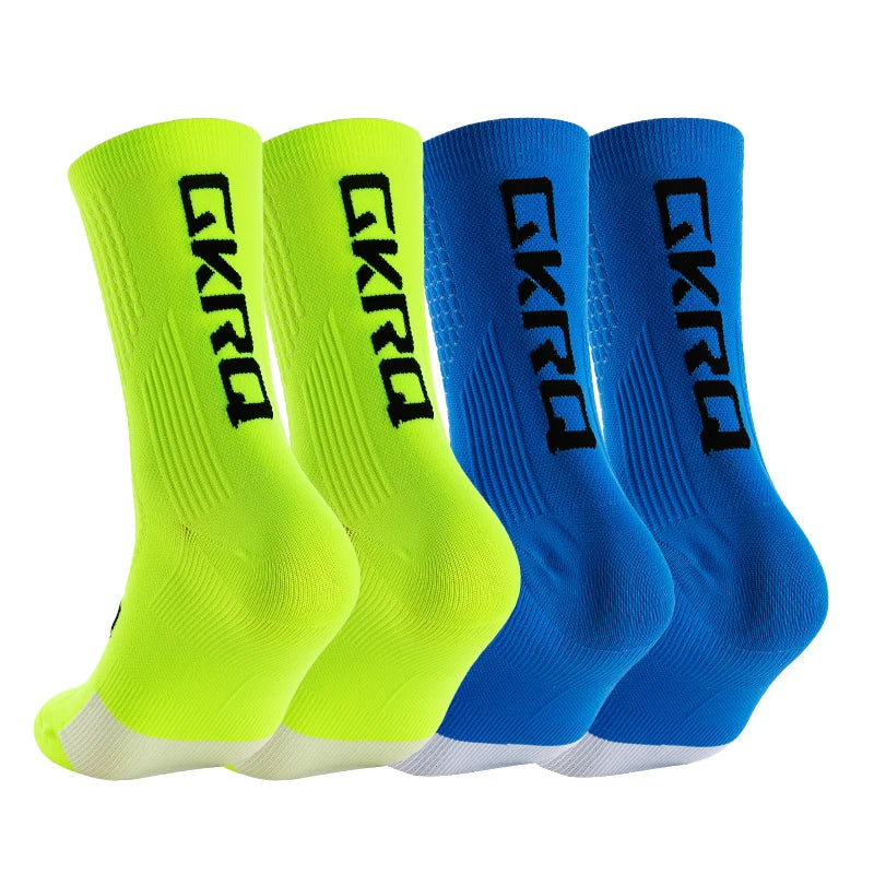 GKRQ 2023 Cycling & Compression Socks - 4 Pairs, Knee-High Sports Socks