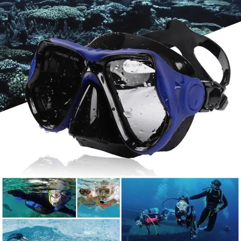 Diving Snorkeling Mask Set with Panoramic Anti-Fog View