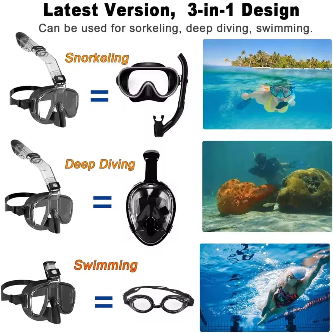 Anti-Fog Half Face Snorkeling Mask for Kids and Adults
