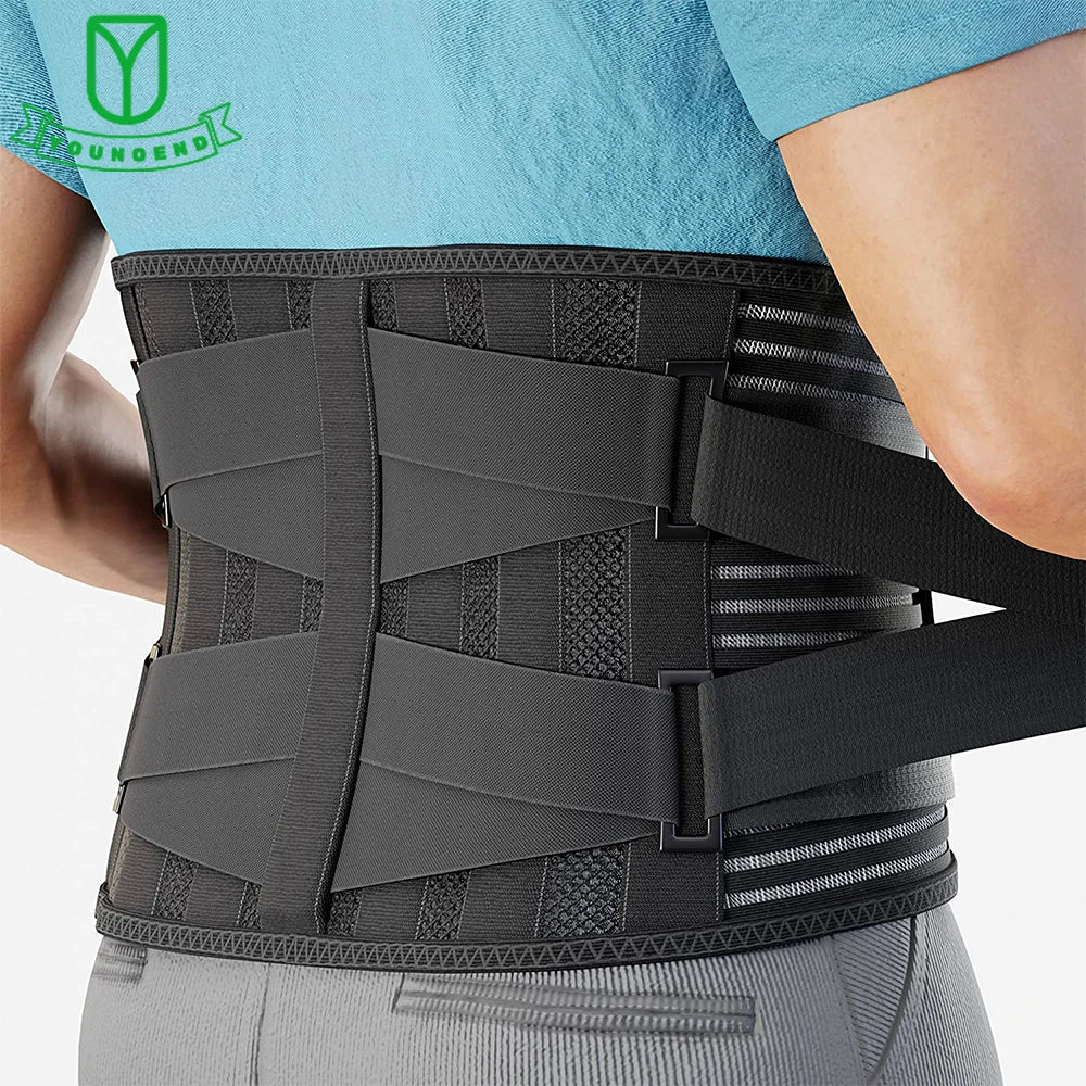 🏋️ Adjustable Lumbar Back Belt | Waist Support Trainer with 6 Stays | Abdominal Binder for Men & Women