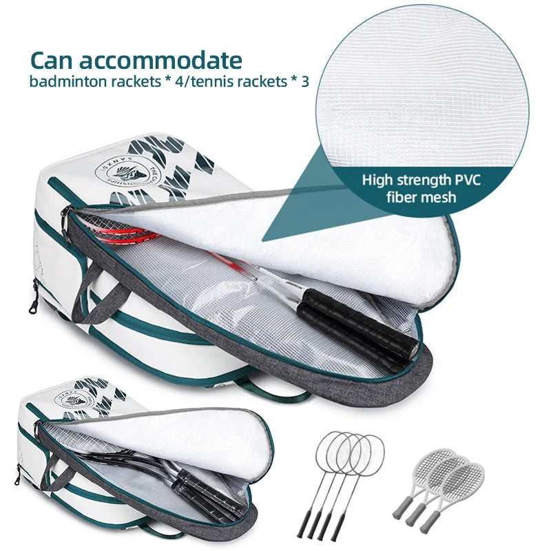 Foldable Tennis Badminton Backpack with Shoe Pocket