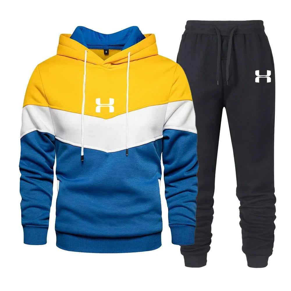 ❄️ Men's Printed Tracksuit Set | Stylish Hoodie & Long Pants for Winter Sports