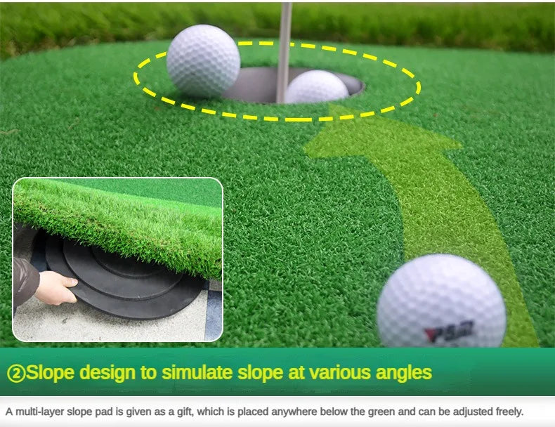 PGM 3-Hole Indoor Golf Putting Green – 100x300cm Training Mat for Home & Outdoor Practice!