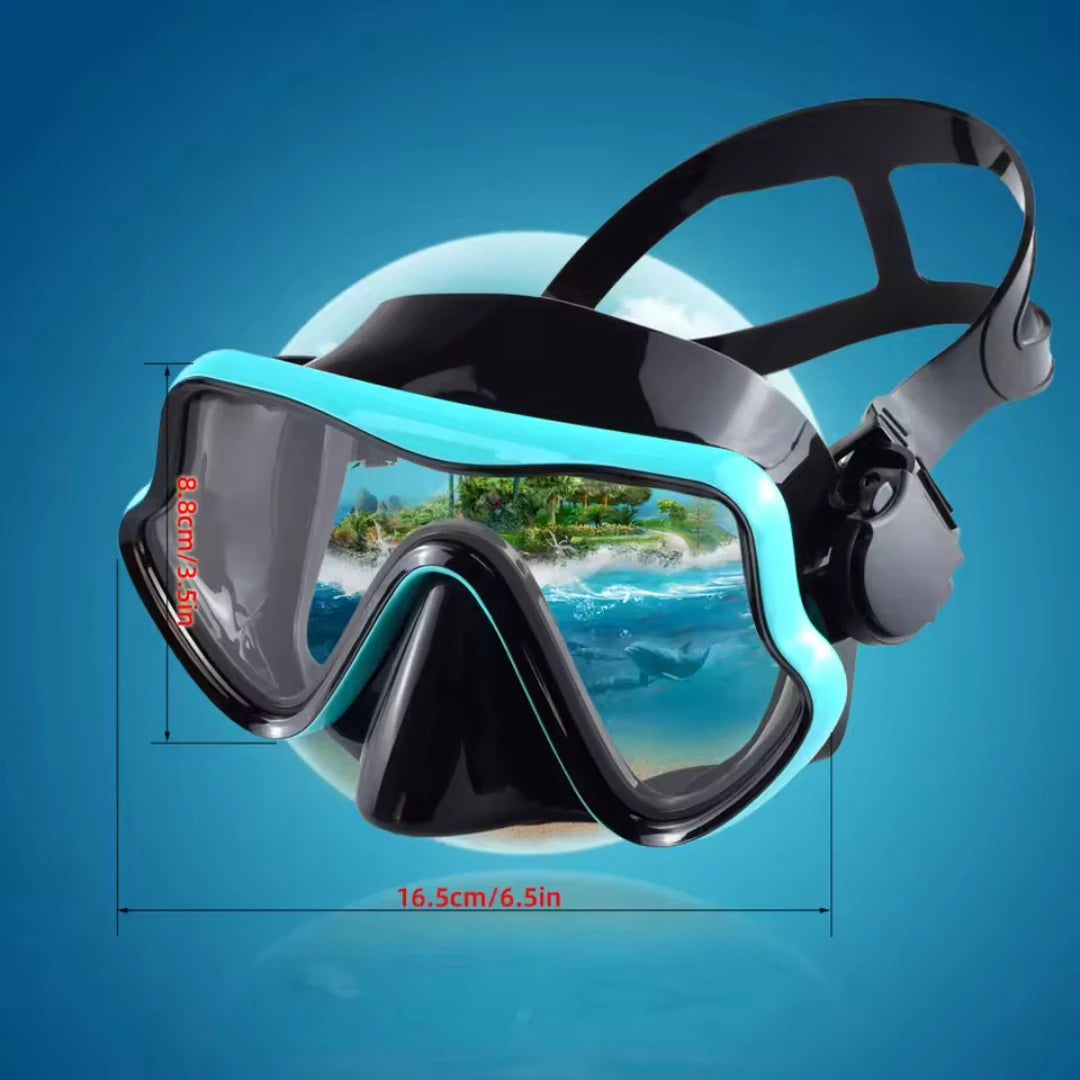 Adult Scuba Diving Mask Snorkel Set with Glass Lens