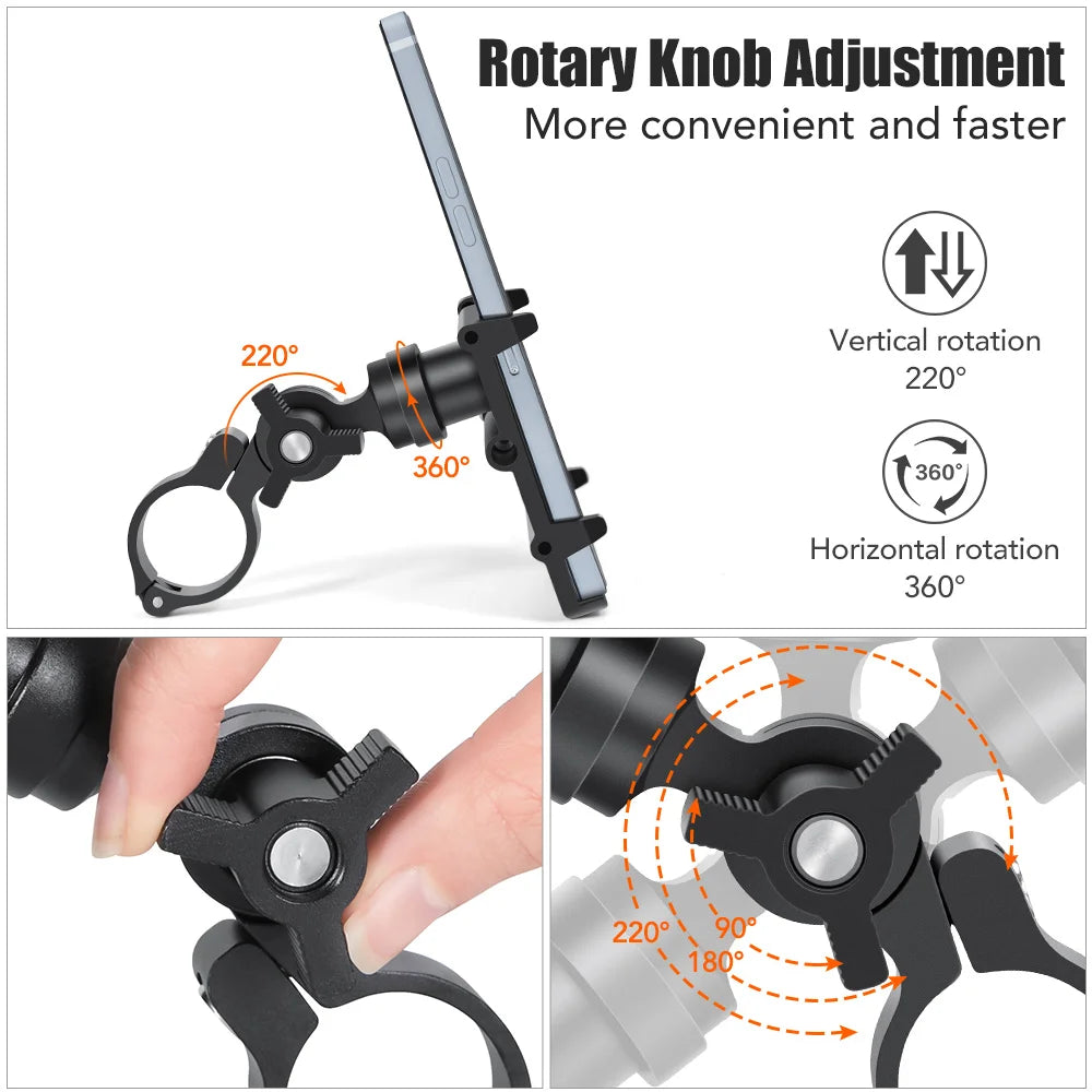 🚴‍♂️ NEWBOLER MTB Phone Mount Stand – 360° Rotatable Aluminum Adjustable Bike Holder | Non-Slip Cycling Bracket 📱