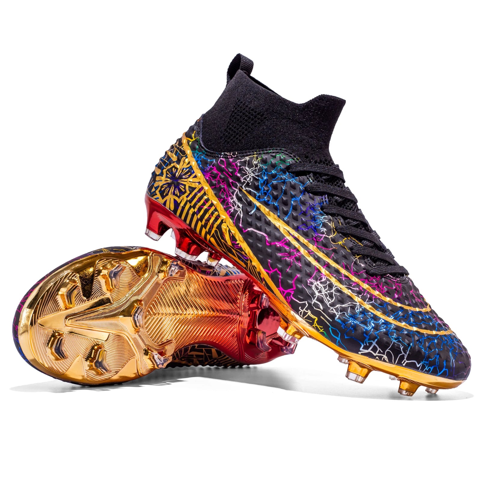 ⚽ Gold Sole Soccer Shoes for Men & Kids | Professional Cleats for Football Field