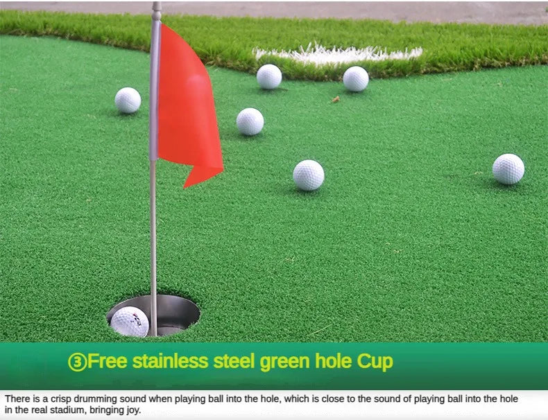 PGM 3-Hole Indoor Golf Putting Green – 100x300cm Training Mat for Home & Outdoor Practice!