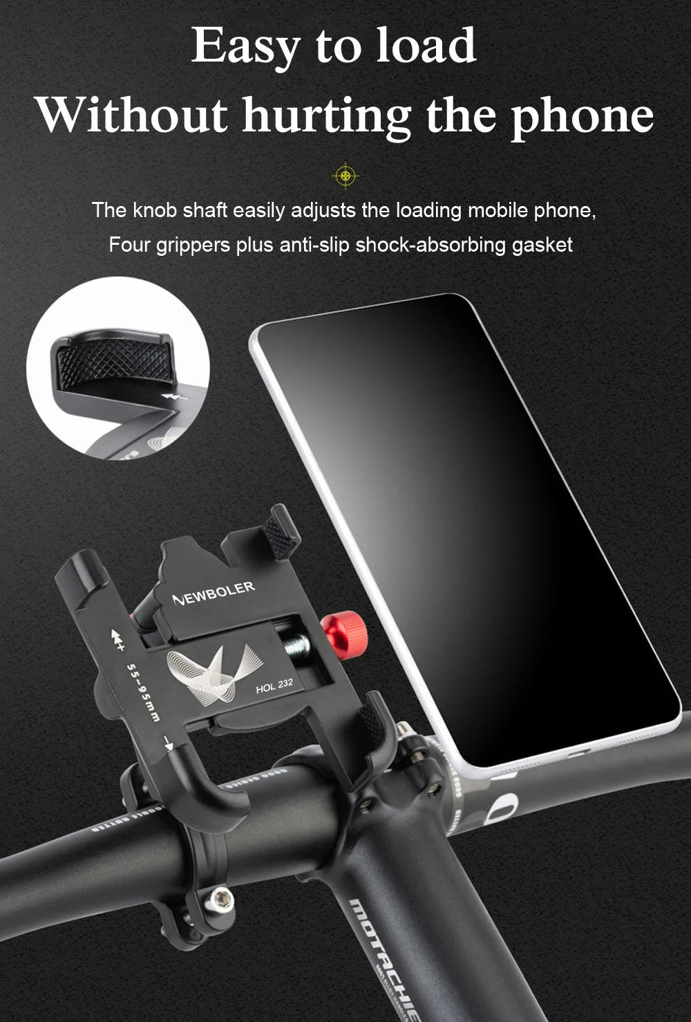 🚴‍♂️ NEWBOLER MTB Phone Mount Stand – 360° Rotatable Aluminum Adjustable Bike Holder | Non-Slip Cycling Bracket 📱