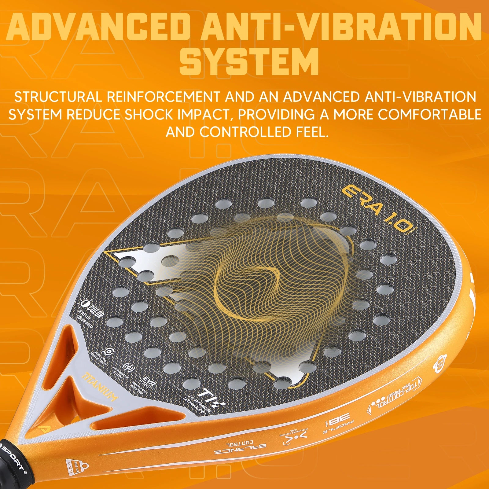 AMA Sport Titanium Gold Padel Racket for Experts