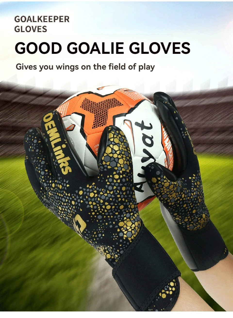 Professional Goalkeeper Gloves - Finger Protection Anti-Slip Soccer Training Gloves for Adults and Children