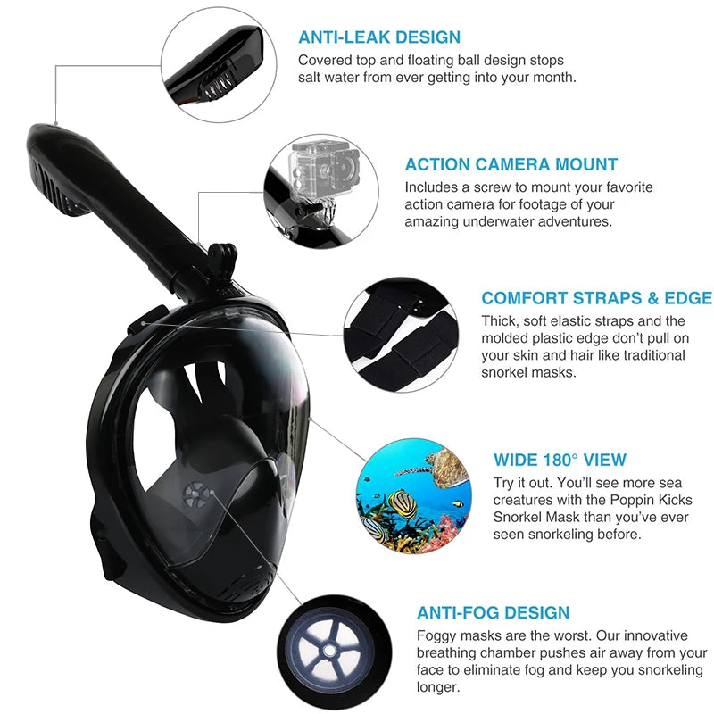 Full Face Anti-Fog Diving Mask for Adults and Kids