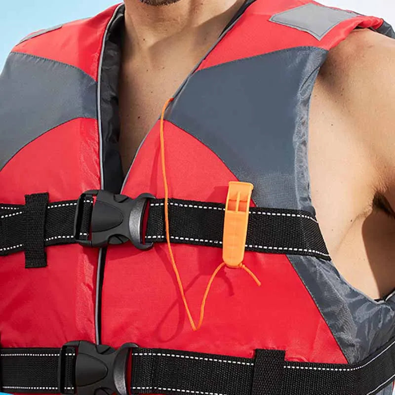 Oulylan Life Jacket Adjustable Buoyancy Survival Adult Swimming Suit Polyester Life Vest Diving Vest With Whistle Outdoor