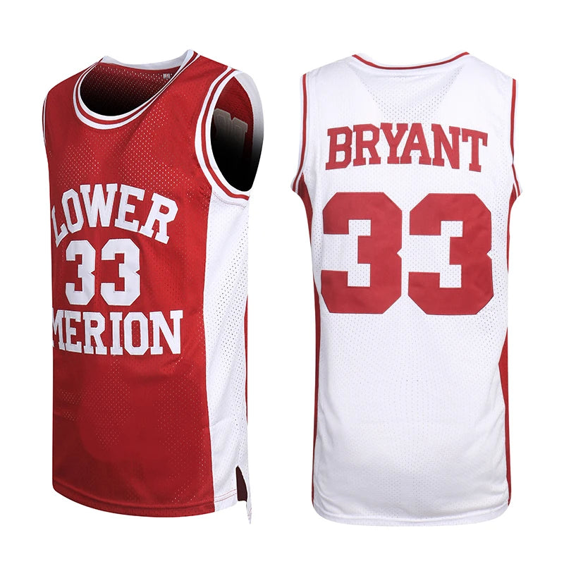 Lower Merion 33 Bryant Basketball Jersey Red 2024